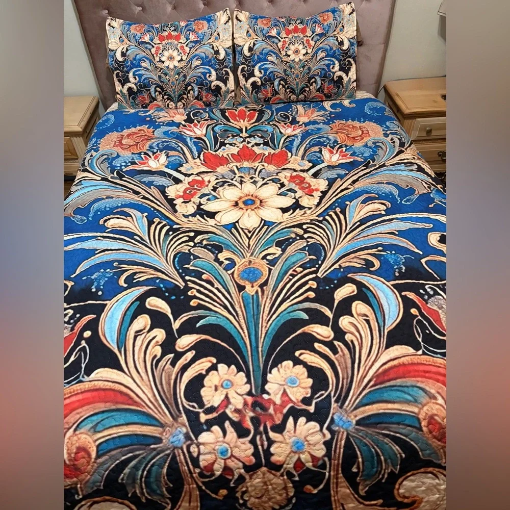 Elegant Floral Bedding Set - Picture 5 of 6